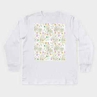 Tiny Flowers Pattern Beautiful Nature Kids Long Sleeve T-Shirt